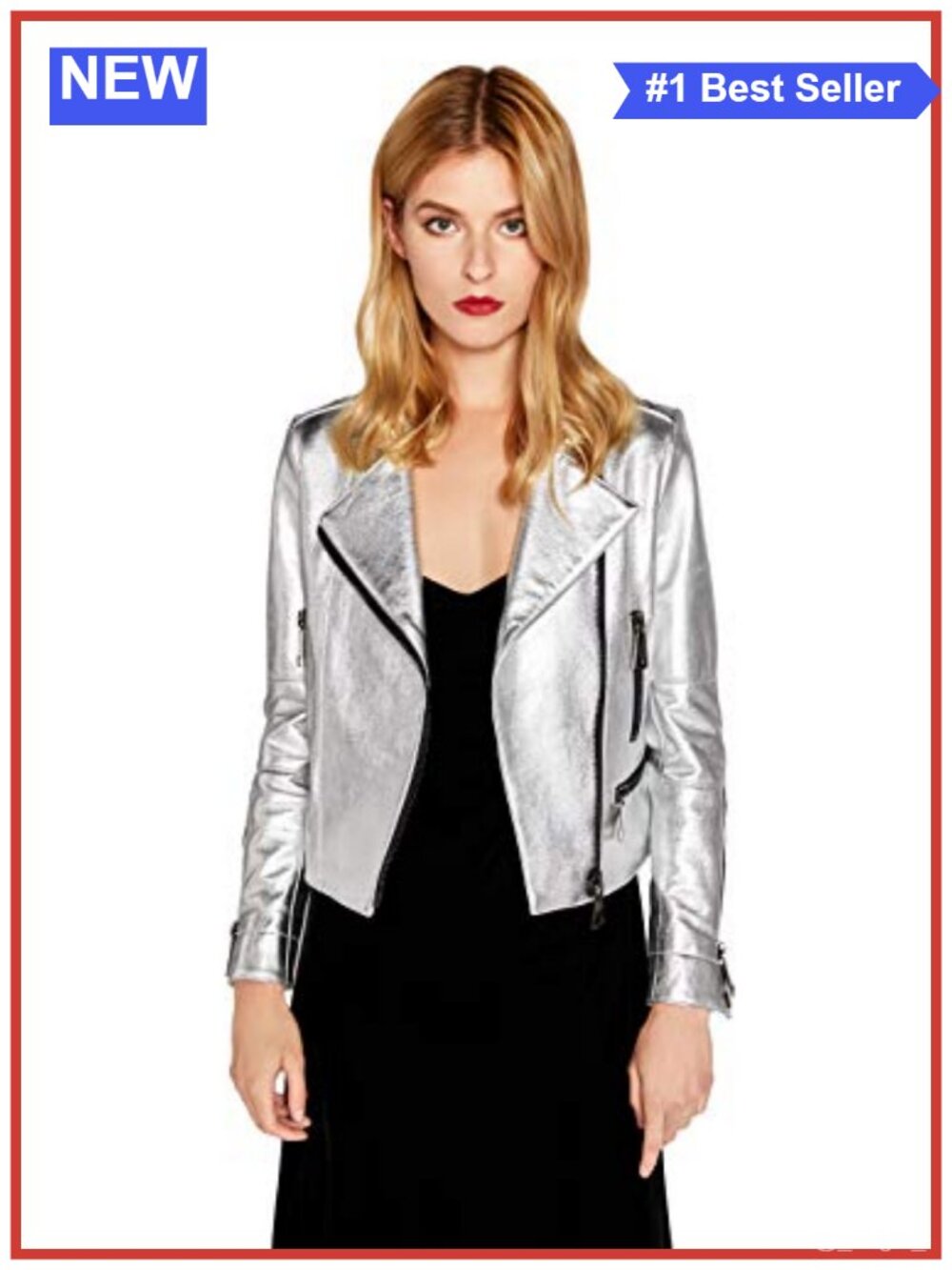 Genuine Leather Jacket Lambskin Moto Biker Coat with Belt